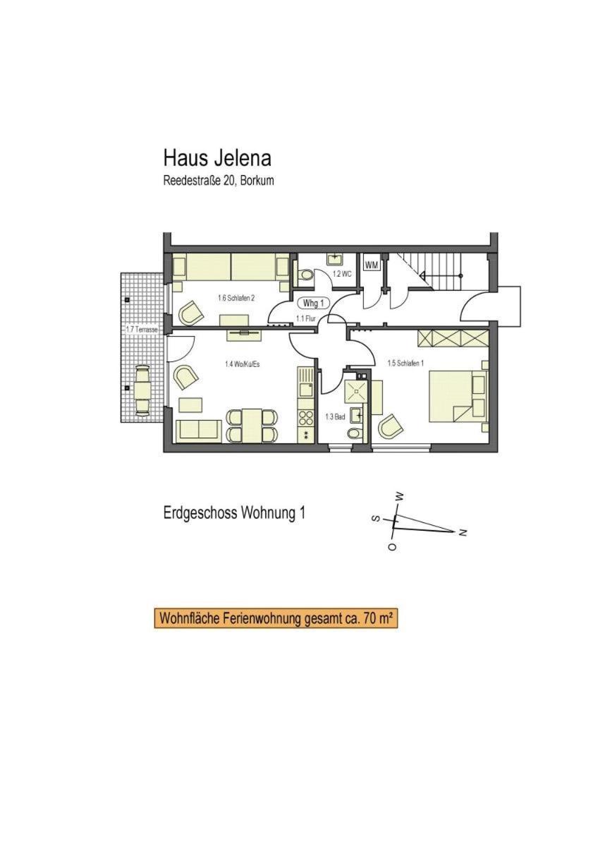 Haus Jelena Appartement 1 Borkum Esterno foto